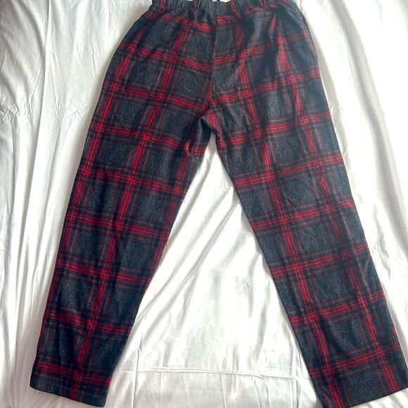 Men’s Perry Ellis Red/Gray Plaid stretch Drawstring sleep Pants Size Med… - Picture 3 of 3